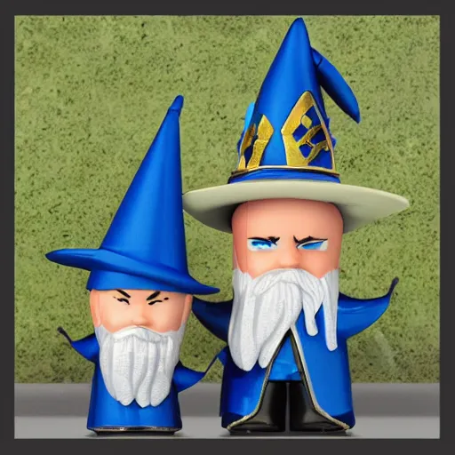 Image similar to a wizard with a blue hat vinyl figure