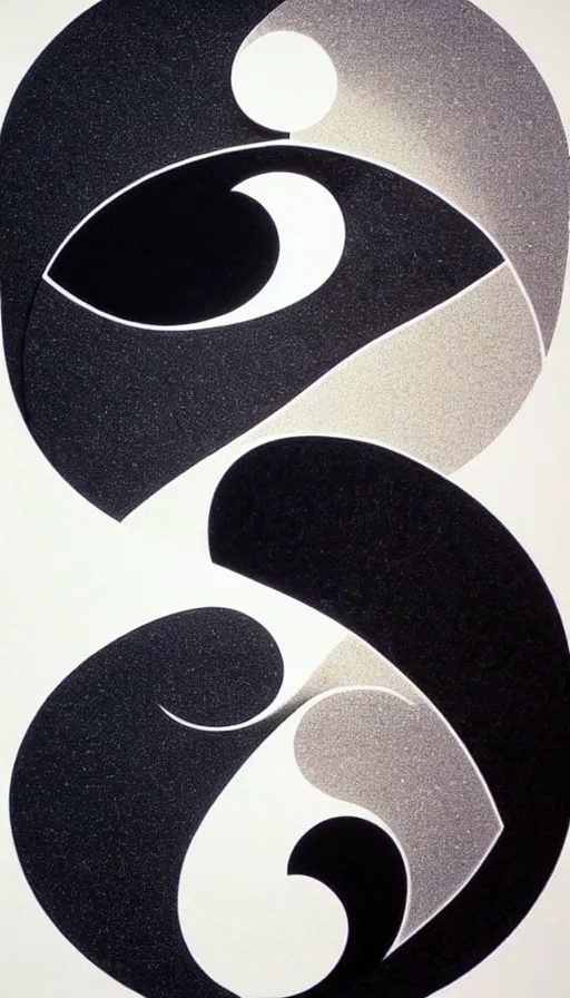 Image similar to Abstract representation of ying Yang concept, by Yoshihiro Togashi