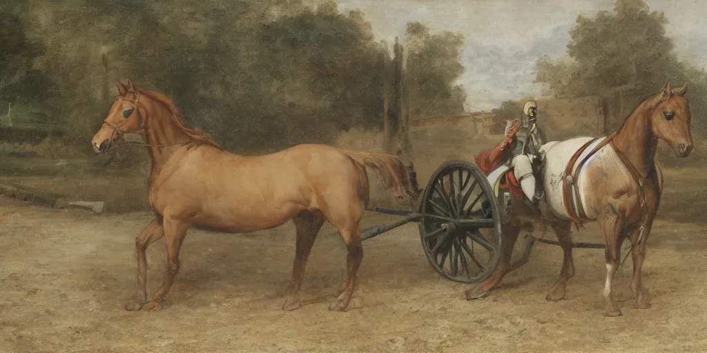 Image similar to a horse and a cannon