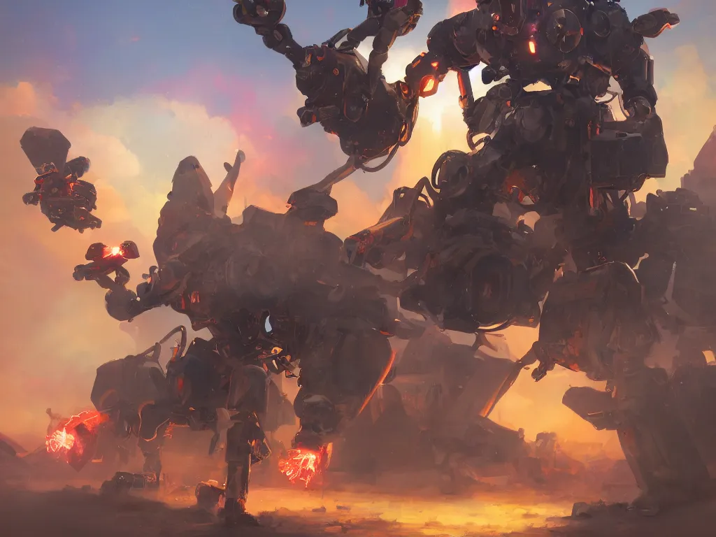 Image similar to george washington controlling a personal attack mech, by pixar, exciting illustration, explosive colors, trending on artstation