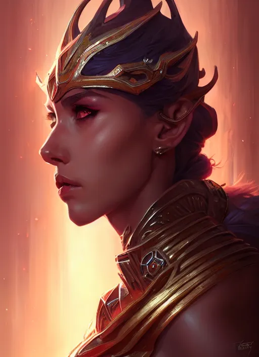 Image similar to percian empress, portrait, art by artgerm and greg rutkowski and magali villeneuve, d & d, fantasy, highly detailed, portrait, digital painting, trending on artstation, concept art, sharp focus, illustration