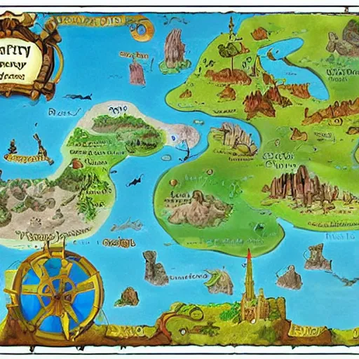 Prompt: map of fantasy world
