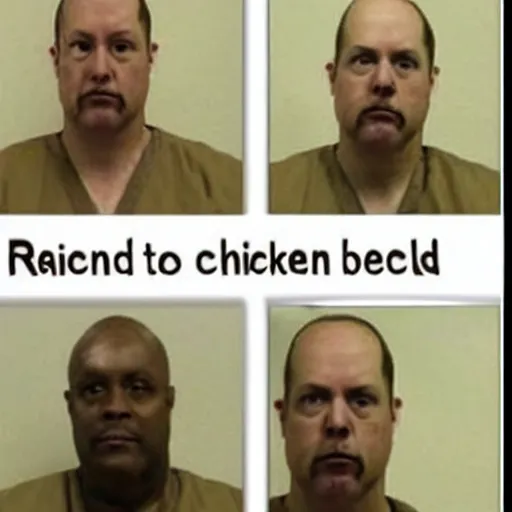 Image similar to inmate has chicken head