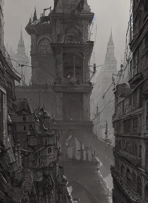 Image similar to Budapest , Dynamic lighting, cinematic, extremely high detail, photo realistic, cinematic lighting, pen and ink, intricate line drawings, post processed, concept art, artstation, matte painting, style by Raphael Lacoste, Eddie Mendoza, Q Hayashida