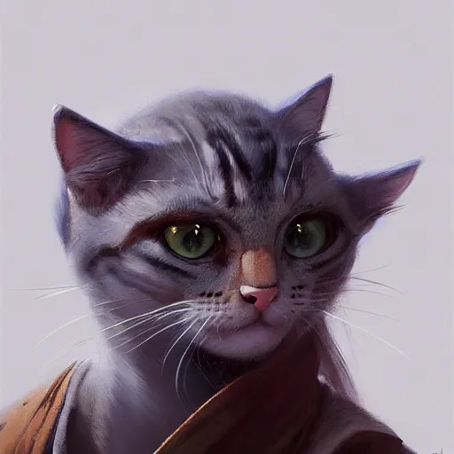 Prompt: a detailed portrait of cat painter, by justin gerard and greg rutkowski, digital art, realistic painting, dnd, character design, trending on artstation