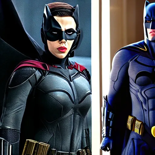 Prompt: scarlett johansson as batman