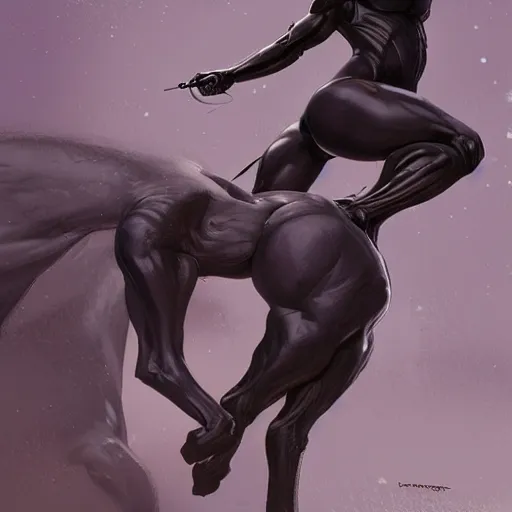 Image similar to an enormously muscular black - coated anthro horse at a research facility wearing skintight bodysuit, tactical kevlar, highly detailed, digital painting, artstation, concept art, illustration, art by artgerm, greg rutkowski, wlop