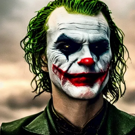 Image similar to The joker in Vikings 4K quality super realistic