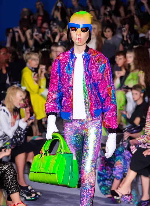 Image similar to hyperrealistic and heavy detailed balenciaga runway show of cats by lisa frank, leica sl 2 5 0 mm, vivid color, high quality, high textured, real life