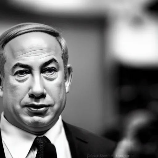 Image similar to binyamin netanyahu medium close up portrait film still 4 0 mm low depth of field in the style of game of thrones high detail