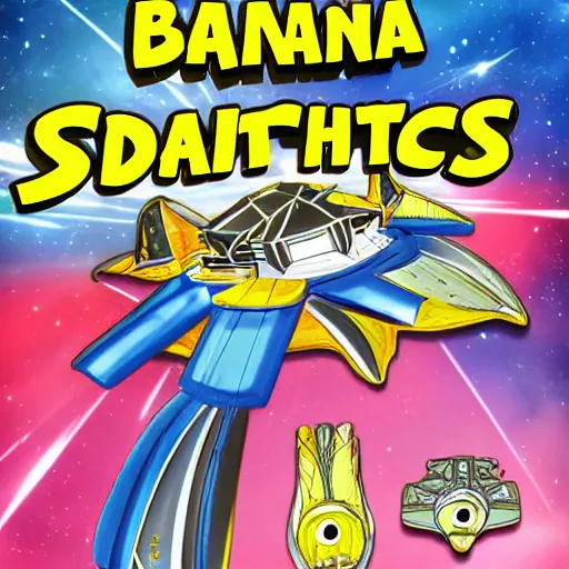 Image similar to banana spaceship fight in the galaxy