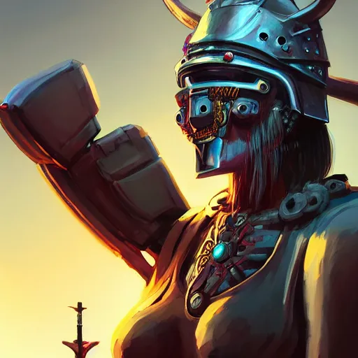 Image similar to cyberpunk viking helmet mask warrior goddess robot ninja fantasy, art gta 5 cover, official fanart behance hd artstation by jesper ejsing, by rhads, makoto shinkai and lois van baarle, ilya kuvshinov, ossdraws