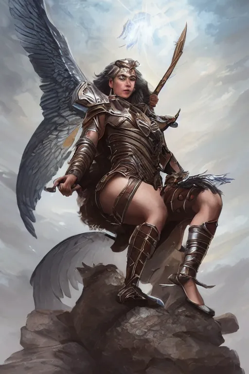 Image similar to amazon valkyrie athena, d & d, fantasy, portrait, highly detailed, headshot, digital painting, trending on artstation, concept art, sharp focus, illustration, art by artgerm and greg rutkowski and magali villeneuve