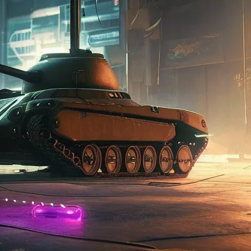 Prompt: maus tank in cyberpunk 2077