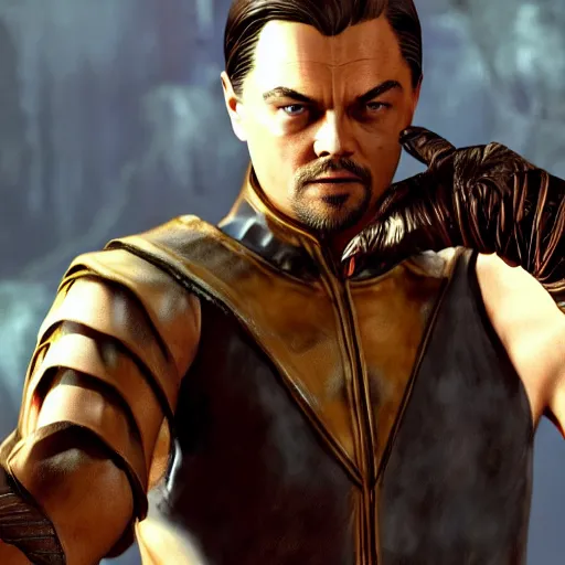 Image similar to Leonardo Dicaprio in Mortal Kombat XII, 4k, detailed,