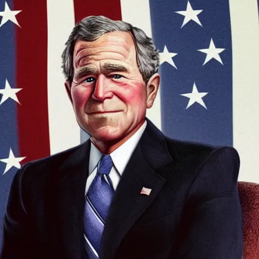 Prompt: george bush in the style of gta 5