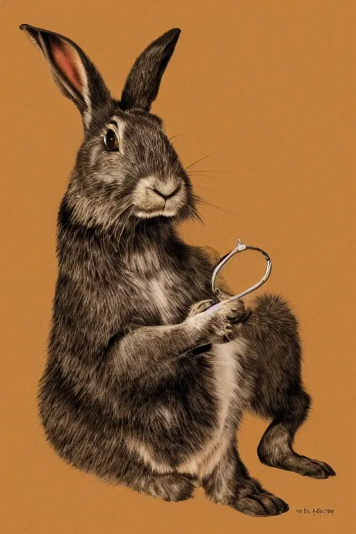 Prompt: portrait of a half cherokee half rabbit smoking a pipe, dramatic lighting, studio photo, realistic