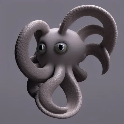 Prompt: a cute 🐙 3D render, 8K render, octane render,zbrush, soft lighting