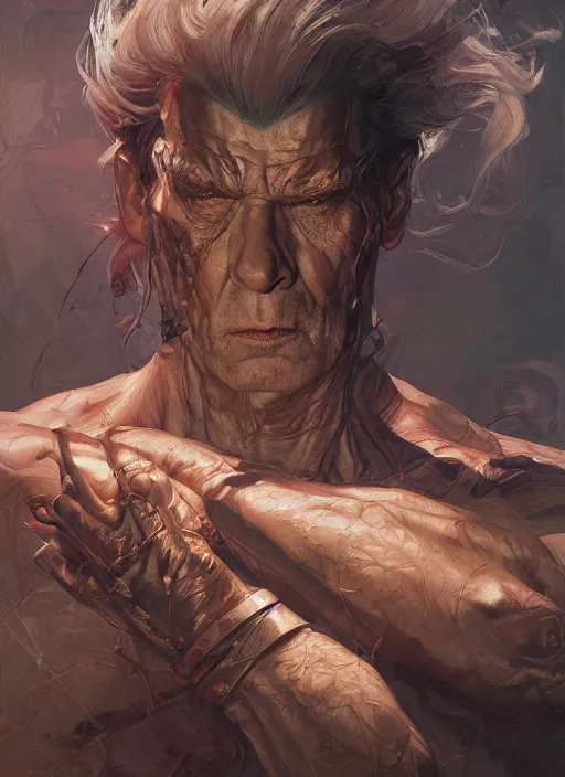 Image similar to Portrait of Kramer, marvel comics, dark, intricate, highly detailed, smooth, artstation, digital illustration by Ruan Jia and Mandy Jurgens and Artgerm and Wayne Barlowe and Greg Rutkowski and Frank Frazetta