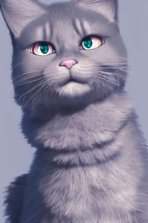 Image similar to anime cat kawaii, ultra realistic, concept art, intricate details, highly detailed, photorealistic, octane render, 8 k