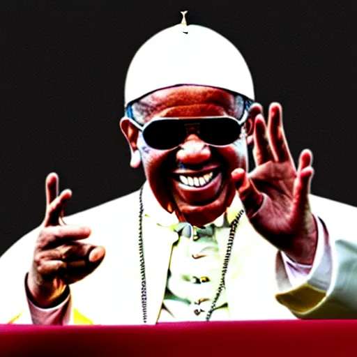 Image similar to pope stevie wonder