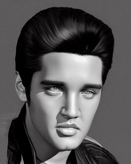 Image similar to young elvis presley portrait, by alexander fedosav, hyper detailed digital matte photo, concept art, hyperrealism, 1 6 k resolution, cinema 4 d, 8 k resolution, trending on artstation, behance hd, a masterpiece, by stephan martiniere, particles, spotlight, by david a. hardy,
