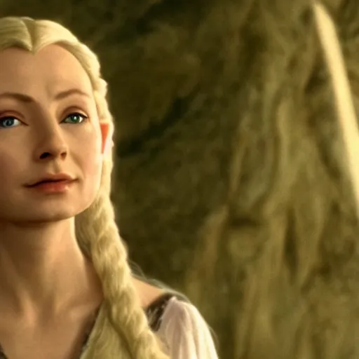 Image similar to galadriel from lord of the rings, movie still, 4 k