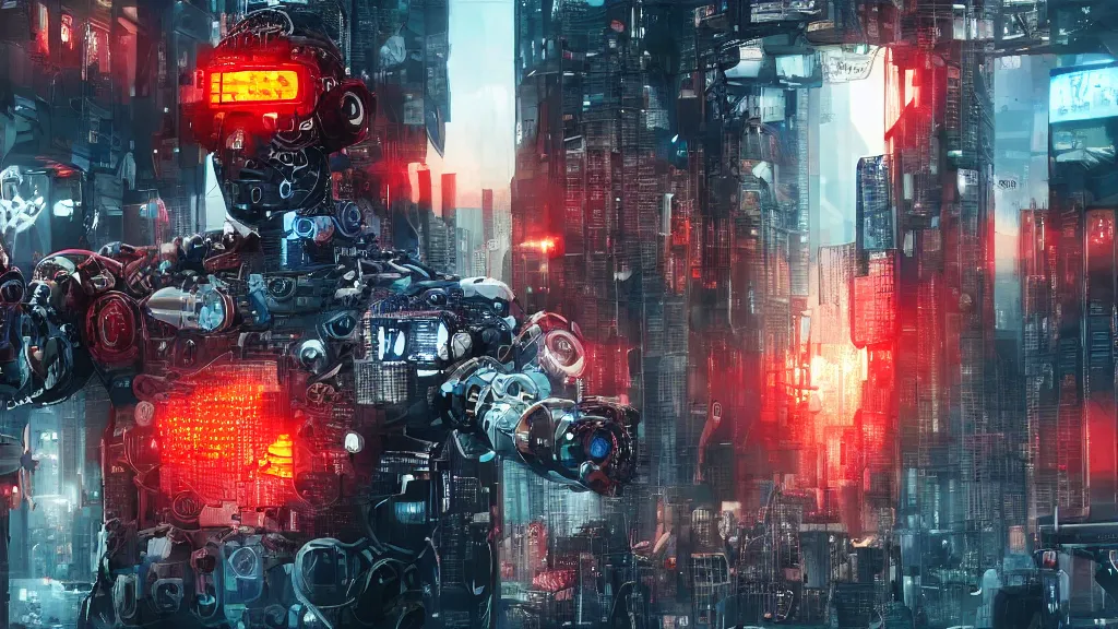 Image similar to war 2022 year cyberpunk futuristic robots ultra hd