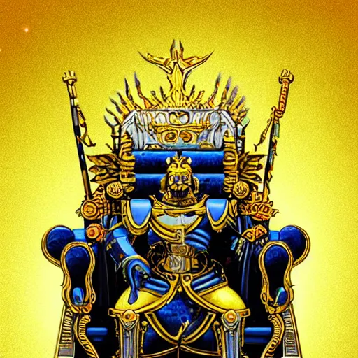 Prompt: illustration. the emperor on his golden throne 4 0 k
