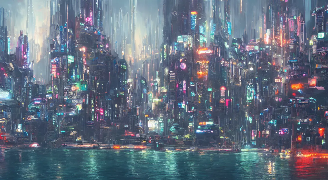 Cyberpunk city, oil painting (phone wallpaper) : r/StableDiffusion