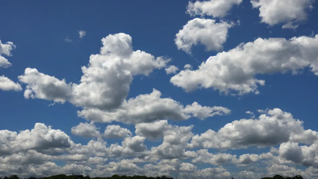 Prompt: puffy clouds sky sparse