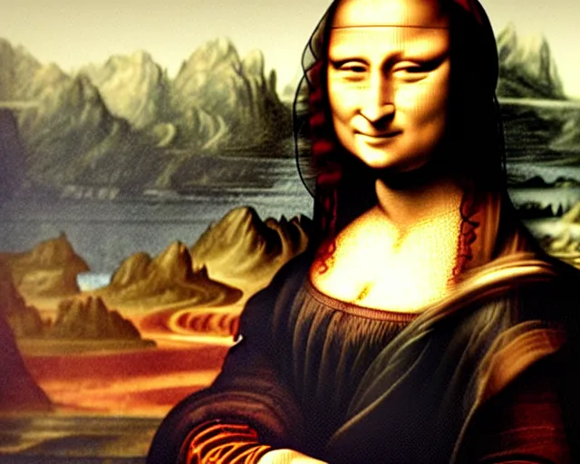 Prompt: mona lisa, going out for coffee wearing sweatpants and sunglasses, candid shot, TMZ, by cameldeath