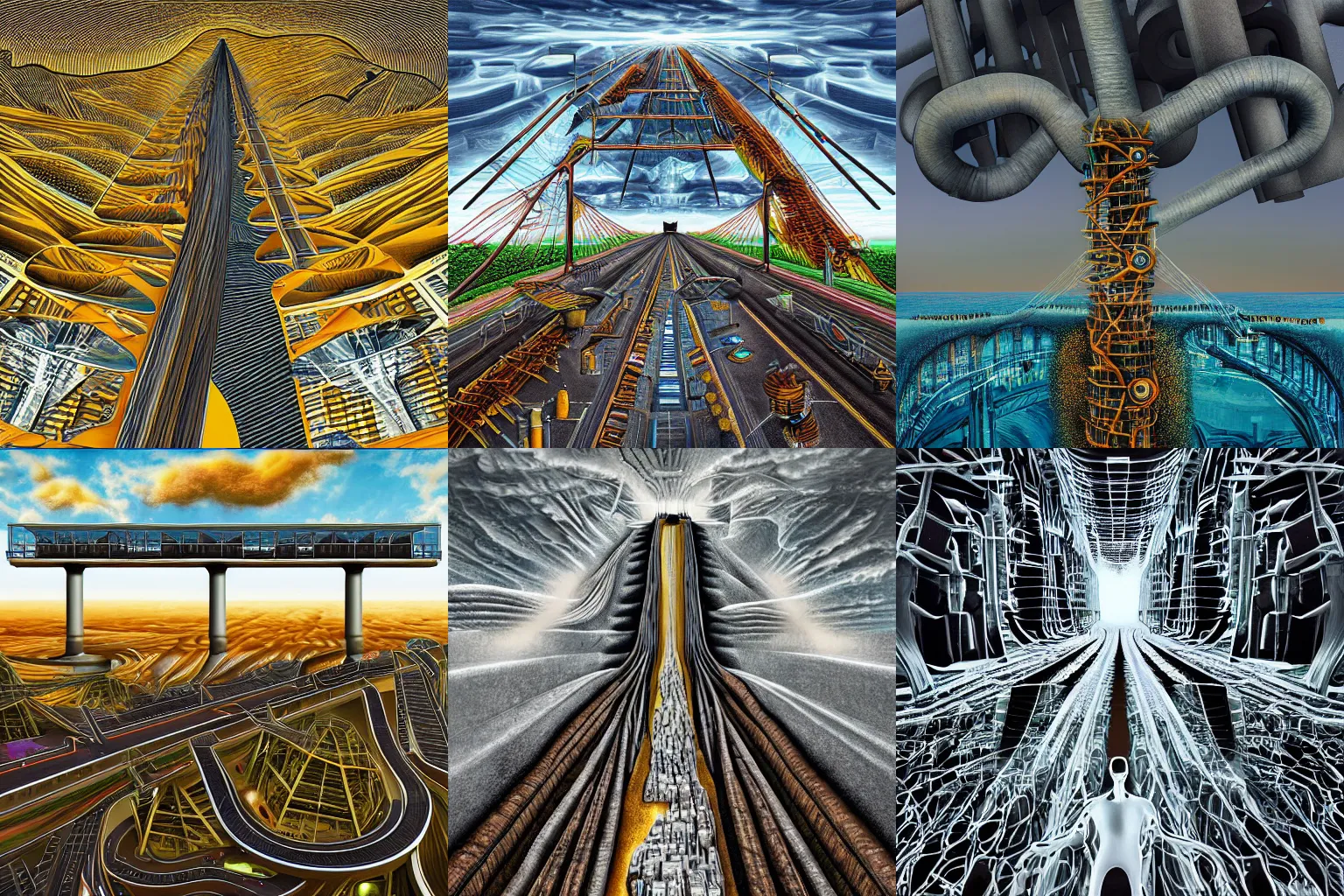 Prompt: The infrastructure of humanity, surreal, detailed, digital art.