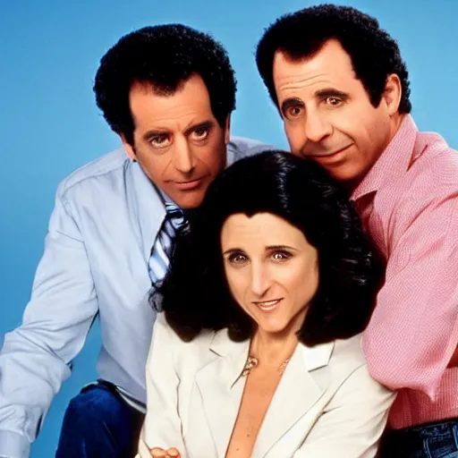 Image similar to Julia Louis-Dreyfus starring as Seinfeld in the tv sitcom Seinfeld promo shots