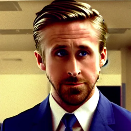 Prompt: CCTV footage of Ryan Gosling robbing a bank, recording tv static