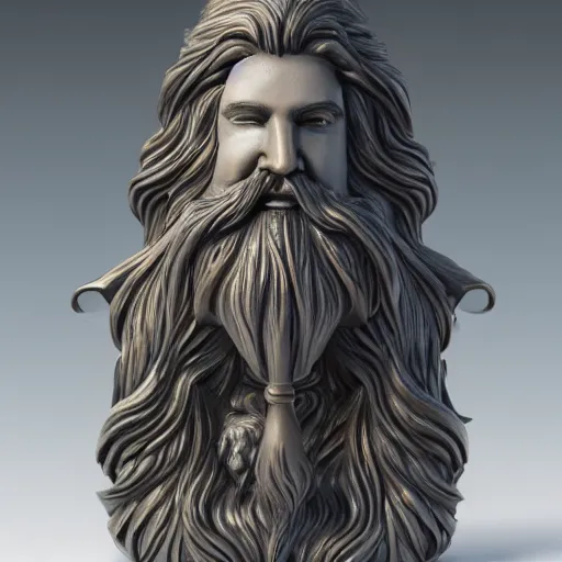 Prompt: a flawless, purely water spirit sculpture of a man with long hair, with trimmed beard, smiling widely. water spirit statue, extremely detailed, award-winning art, trending on Artstation