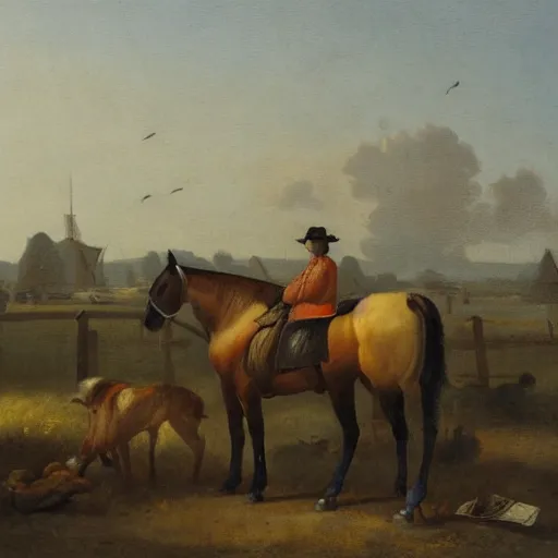 Prompt: a painting in the style of aelbert cuyp.