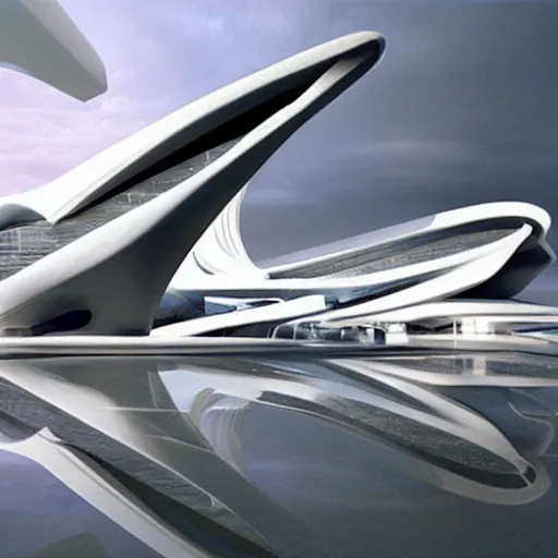 Prompt: Zaha Hadid Fantast World