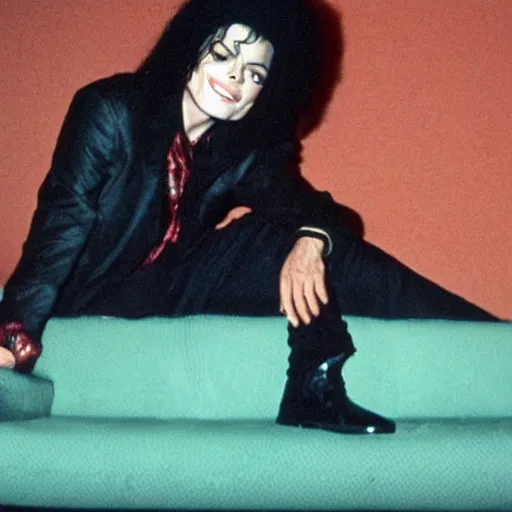 Image similar to michael jackson on a couch