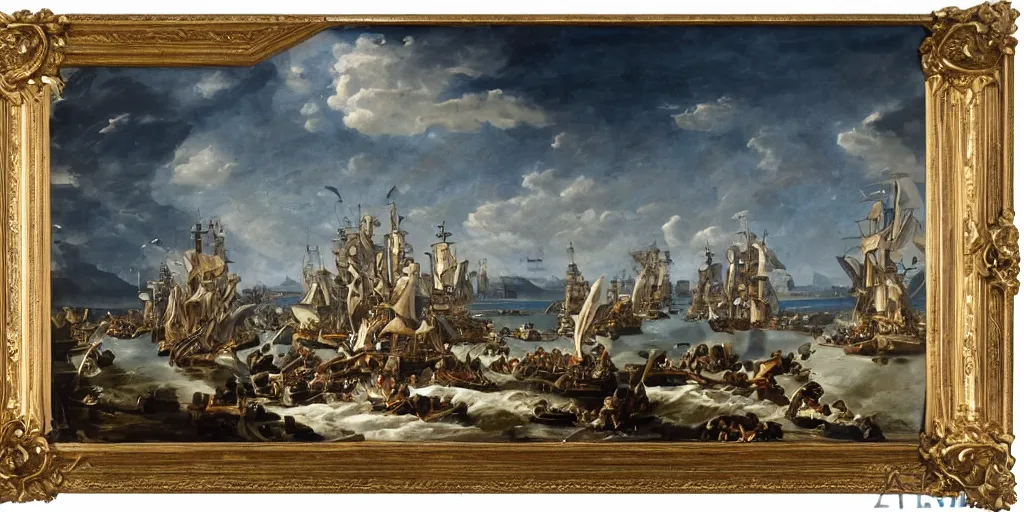 Prompt: portrait, oceanic naval battles, cannonballs, war, knight, huts, seagulls, rivers, famine, death, wide angle, puffy clouds, skies behind, stars in sky, italian masterpiece, Ashford Black Marble, sculpture, baroque, draped with water and spines, marble and gold, drapes, white details, still life vegetables, Obsidian, portrait, worms, render, artstation, ultra detailed