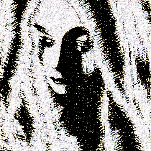 Image similar to vhs static overlay of marian apparition, vhs, 1 9 9 0, highly realistic, highly detailed, vhs noise static, black and white, vhs glitch