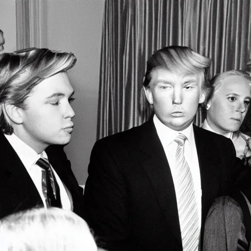 Image similar to photo of young donald trump in new york, black and white