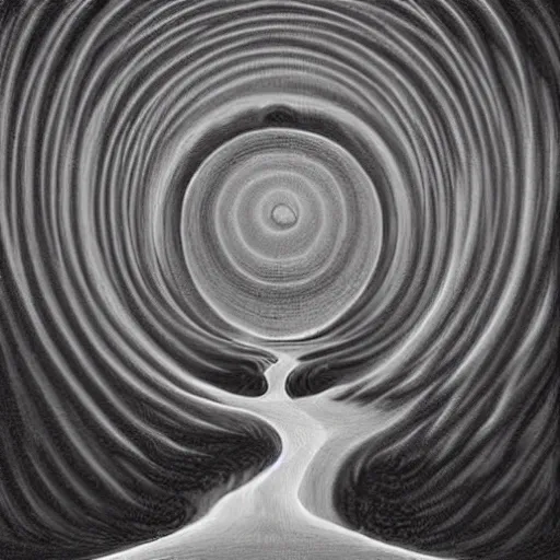 Image similar to a very very beautiful vortex in the style of Zdzisław Beksiński,