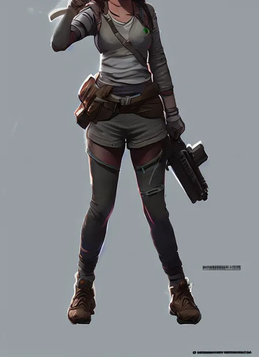 Prompt: the female protagonist, animation character design ( 2 0 1 8 ), action - adventure, sharp detail, artstation trending, conceptart. com