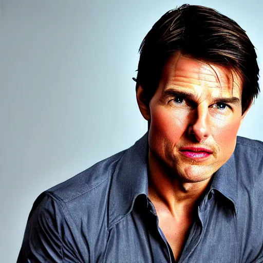 Image similar to A photo of Tom Cruise, head shoot, promo shot, highly detailed, sharp focus, kodak film, studio lighting