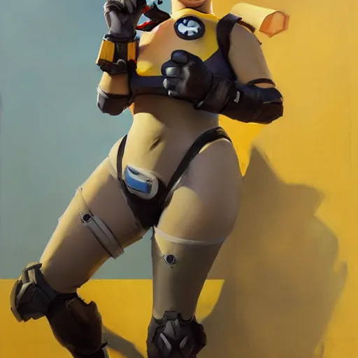 Image similar to greg manchess portrait painting of minions as overwatch character, medium shot, asymmetrical, profile picture, organic painting, sunny day, matte painting, bold shapes, hard edges, street art, trending on artstation, by huang guangjian and gil elvgren and sachin teng