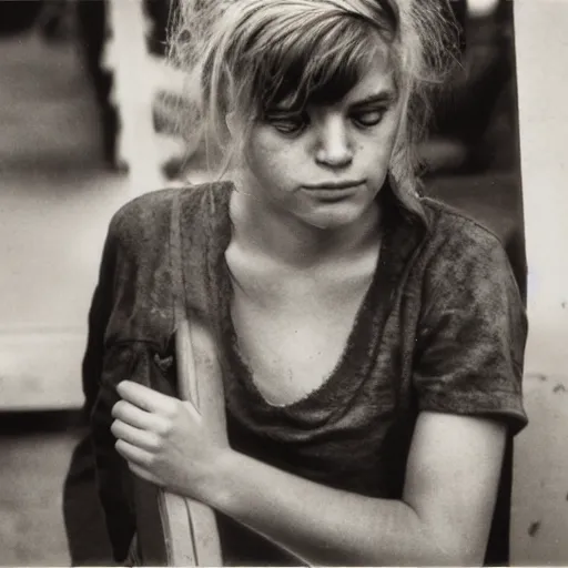 Prompt: photo of young woman by bruce davidson