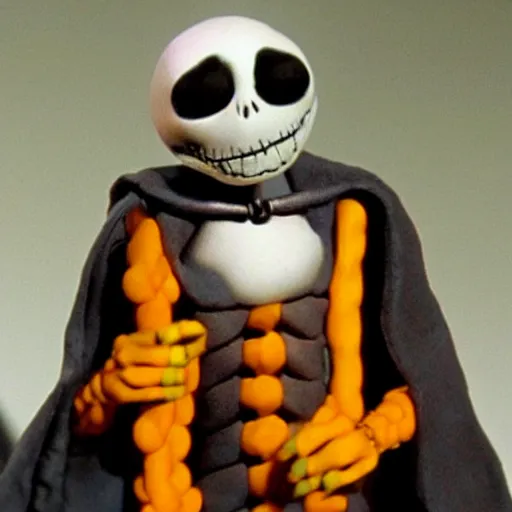 Image similar to skeletor in tim burton ’ s nightmare before christmas, stop motion animation