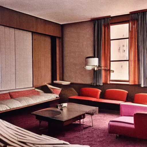 Image similar to late 70s eastern european apartment, design magazine photo