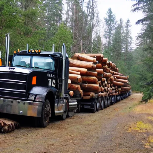 Image similar to a logging truck hauling journals and sketchbooks